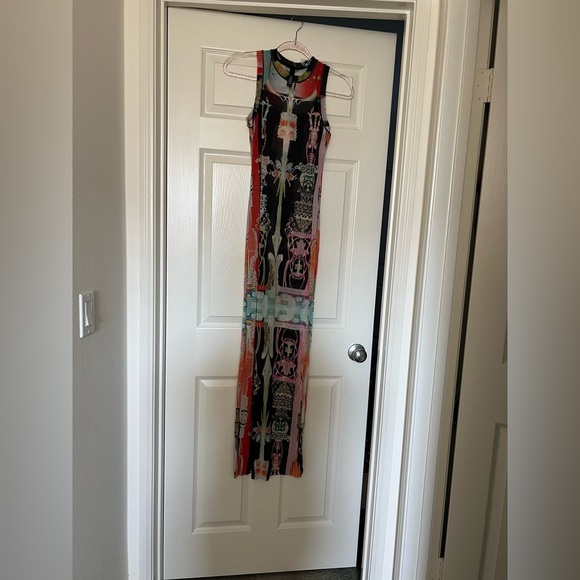 SKIMS Summer Mesh High Neck Long Dress  Orchid Cabinet - Picture 4 of 6